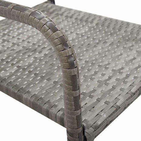 Tuinstoelen 2 st stapelbaar poly rattan grijs 6