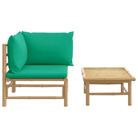 2-delige Loungeset met kussens bamboe groen 3