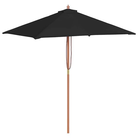 Parasol met houten paal 150x200 cm zwart 2