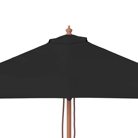 Parasol met houten paal 150x200 cm zwart 7