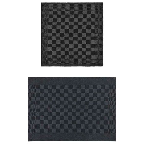 20-delige Keukendoekenset katoen zwart en grijs 2