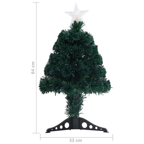 Kunstkerstboom met standaard en LED 64 cm glasvezel 8