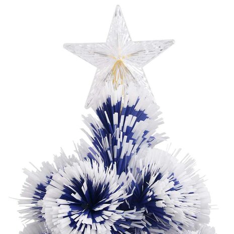 Kunstkerstboom met verlichting 64 cm glasvezel wit en blauw 5