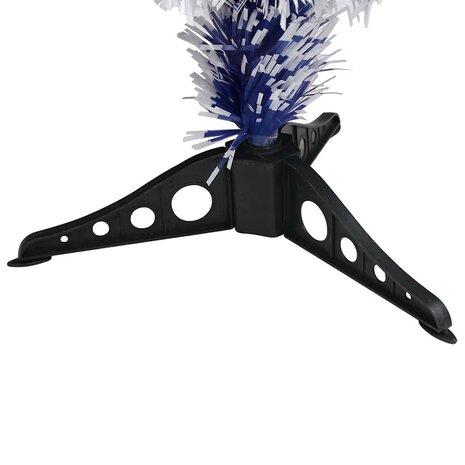 Kunstkerstboom met verlichting 64 cm glasvezel wit en blauw 7