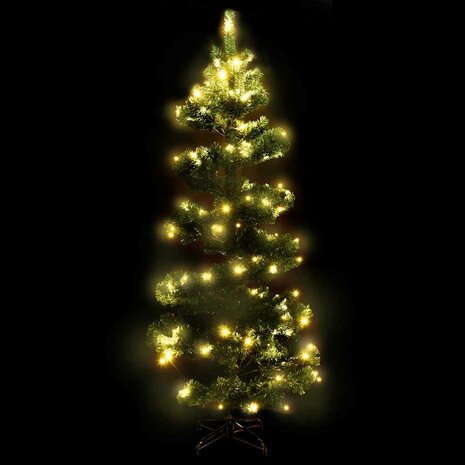 Kunstkerstboom met verlichting en standaard 150 cm PVC groen 3