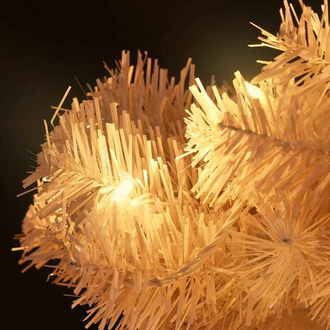 Kunstkerstboom met verlichting en pot 120 cm PVC wit 8