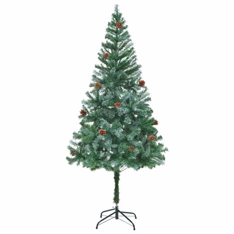 Kunstkerstboom met dennenappels 180 cm 1