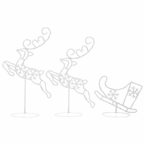 Kerstdecoratie rendieren en slee 260x21x87 cm acryl meerkleurig 4