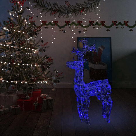 Kerstversiering rendier 90 LED's 60x16x100 cm acryl 1
