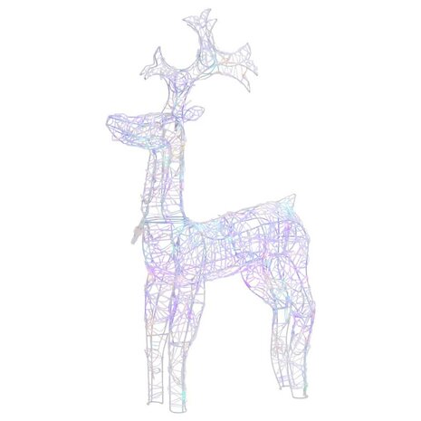 Kerstversiering rendier 90 LED's 60x16x100 cm acryl 2