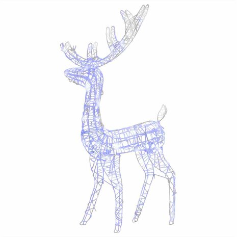 Kerstversiering rendier 140 LED's 128 cm acryl blauw 2