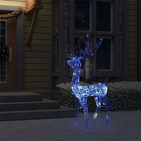Kerstversiering rendier 140 LED's 128 cm acryl blauw 3
