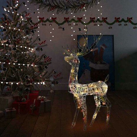 Kerstversiering rendier 140 LED's 128 cm acryl meerkleurig 1