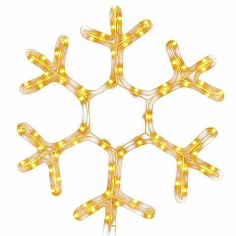 Kerstfiguur sneeuwvlok met 72 warmwitte LED's 38x37 cm 2