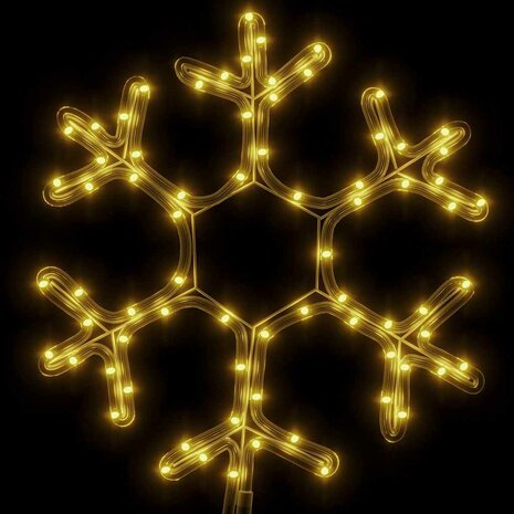 Kerstfiguur sneeuwvlok met 72 warmwitte LED's 38x37 cm 3
