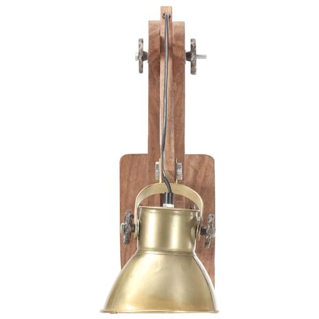 Wandlamp industrieel rond E27 messingkleurig 5