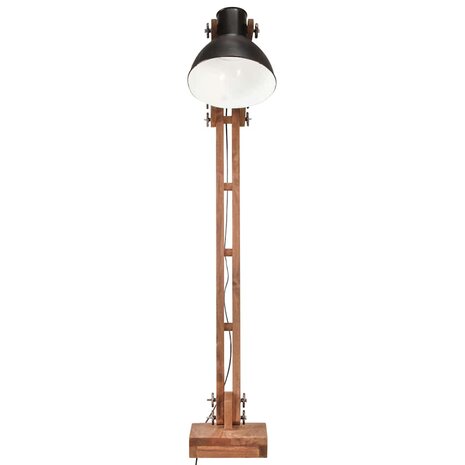 Vloerlamp E27 massief mangohout zwart 3