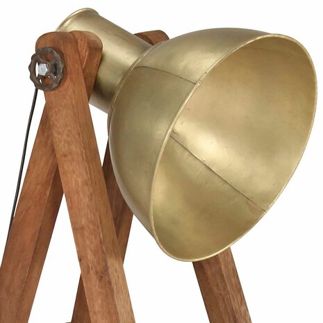 Vloerlamp E27 massief mangohout messingkleurig 5