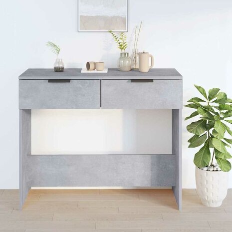 Wandtafel 90x36x75 cm bewerkt hout betongrijs 3