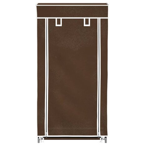 Stoffen schoenenrek met hoes 58 x 28 x 106 cm bruin 4