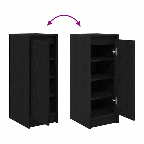 Schoenenkast 29,5x34x76 cm spaanplaat zwart eikenkleurig 9