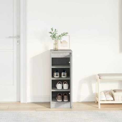 Schoenenkast 29,5x34x76 cm bewerkt hout betongrijs 3