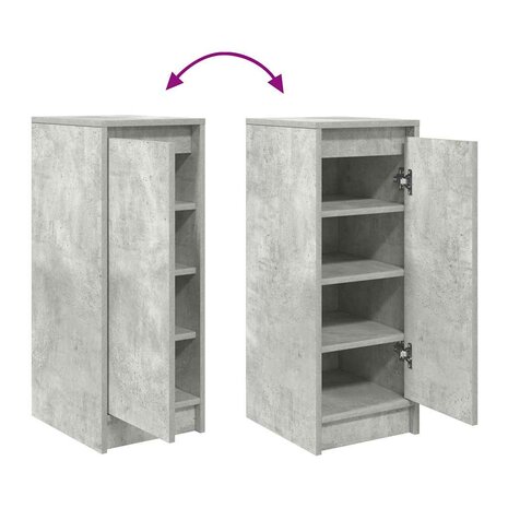 Schoenenkast 29,5x34x76 cm bewerkt hout betongrijs 9
