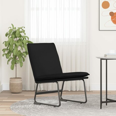 Loungestoel 52x75x76 cm stof zwart 1