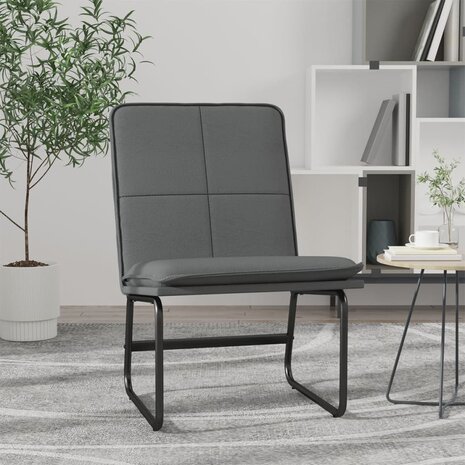Loungestoel 54x75x76 cm kunstleer grijs 1