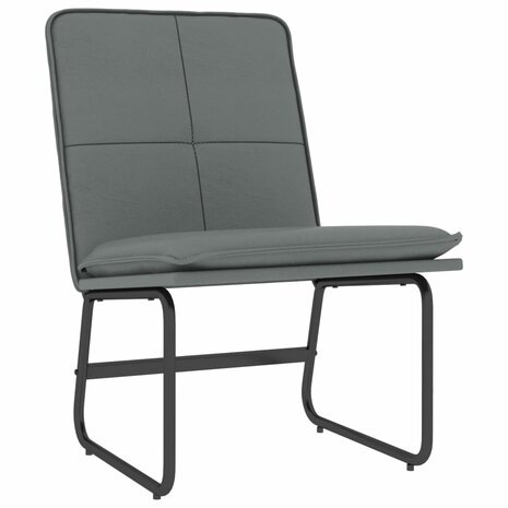 Loungestoel 54x75x76 cm kunstleer grijs 2