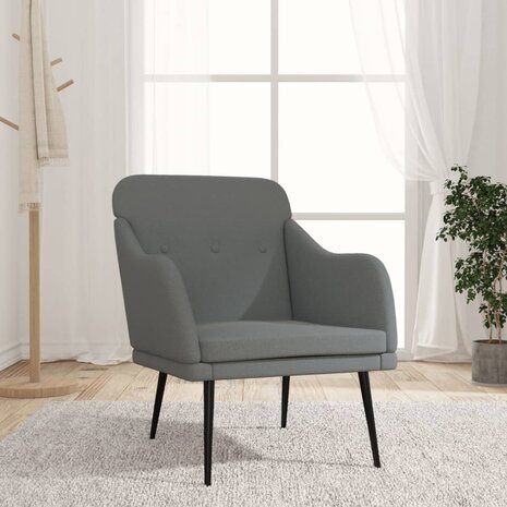 Fauteuil 63x76x80 cm stof donkergrijs 1