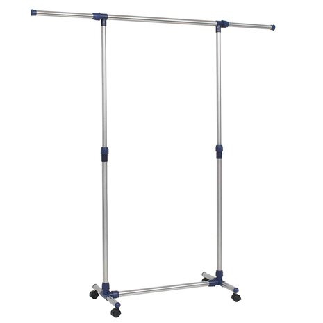 Kledingrek verstelbaar 165x44x150 cm roestvrij staal zilver 2