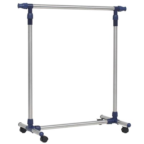 Kledingrek verstelbaar 165x44x150 cm roestvrij staal zilver 3
