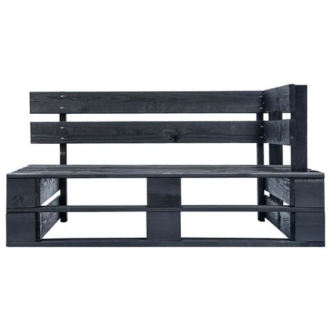 Tweezitsbank pallet met kussens zwart ge&iuml;mpregneerd grenenhout 5