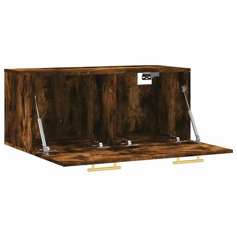 Wandkast 80x36,5x35 cm bewerkt hout gerookt eikenkleurig 4