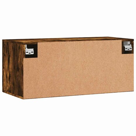 Wandkast 80x36,5x35 cm bewerkt hout gerookt eikenkleurig 5