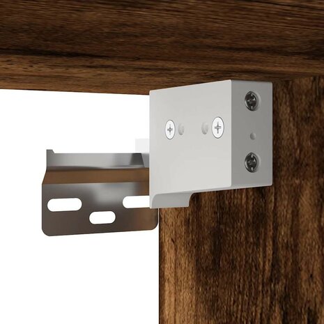 Wandkast 80x36,5x35 cm bewerkt hout gerookt eikenkleurig 8