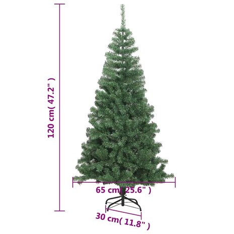 Kunstkerstboom met standaard 230 takken 120 cm 6