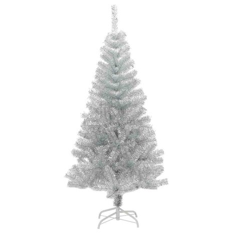 Kunstkerstboom met standaard 120 cm PET zilverkleurig 2