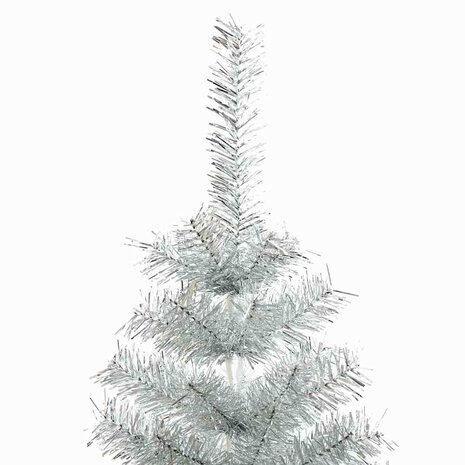 Kunstkerstboom met standaard 120 cm PET zilverkleurig 3