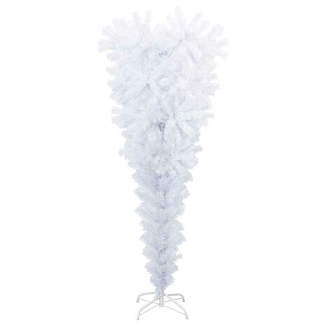 Kunstkerstboom met standaard omgekeerd 120 cm wit 2
