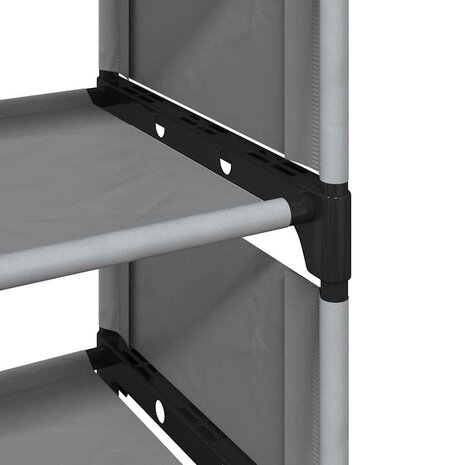 Schoenenrek 4-laags 54x28x55 cm nonwoven stof grijs 7