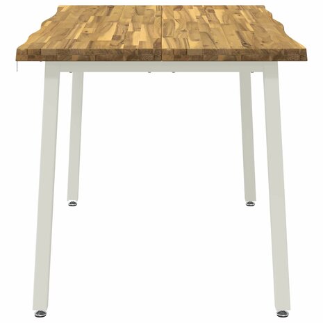 Live Edge Eettafel 90 x 55 x 75 cm Massief Acaciahout Wit 5