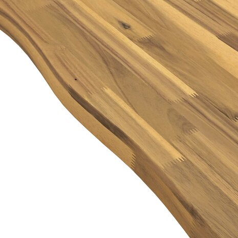 Live Edge Eettafel 90 x 55 x 75 cm Massief Acaciahout Wit 8