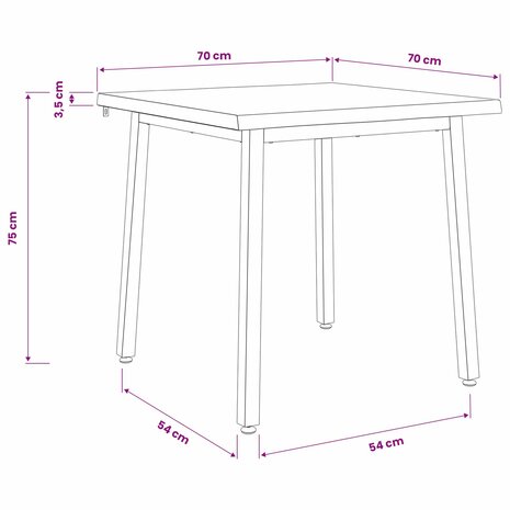 Live Edge Eettafel 70 x 70 x 75 cm Massief Acaciahout 9