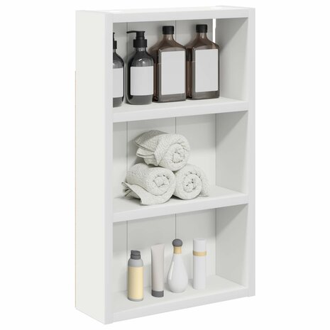 Badkamerwandkast Wit 30 x 10 x 50 cm Geconstrueerd hout 3