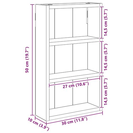 Badkamerwandkast Wit 30 x 10 x 50 cm Geconstrueerd hout 9