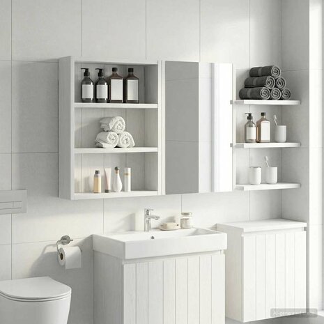 Badkamerwandkast Wit 40 x 10 x 50 cm Geconstrueerd hout 5