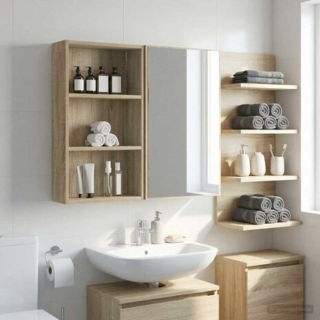 Badkamerwandkast Sonoma Eiken 40 x 14 x 70 cm 4