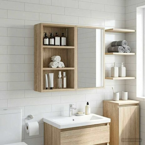 Badkamerwandkast Sonoma Eiken 40 x 16 x 62,5 cm 4